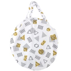 Memphis Seamless Patterns Giant Round Zipper Tote
