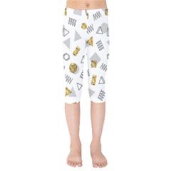 Memphis Seamless Patterns Kids  Capri Leggings 