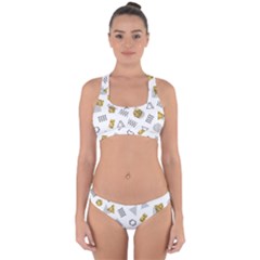 Memphis Seamless Patterns Cross Back Hipster Bikini Set