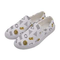 Memphis Seamless Patterns Women s Canvas Slip Ons