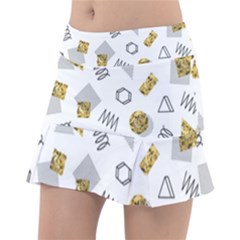 Memphis Seamless Patterns Tennis Skirt