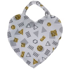 Memphis Seamless Patterns Giant Heart Shaped Tote