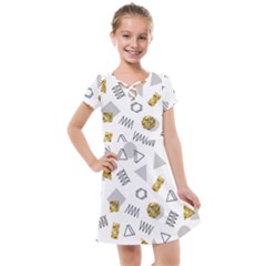 Memphis Seamless Patterns Kids  Cross Web Dress