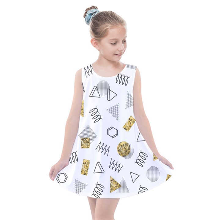 Memphis Seamless Patterns Kids  Summer Dress