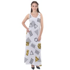Memphis Seamless Patterns Sleeveless Velour Maxi Dress