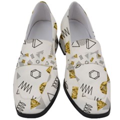 Memphis Seamless Patterns Women s Chunky Heel Loafers