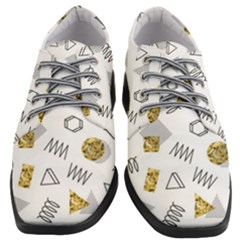 Memphis Seamless Patterns Women Heeled Oxford Shoes