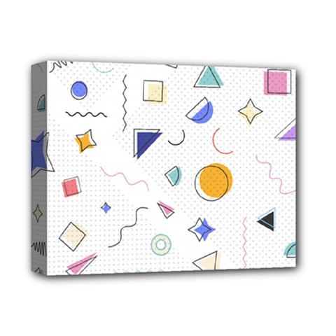 Memphis Pattern With Geometric Shapes Deluxe Canvas 14  X 11  (stretched) by Vaneshart