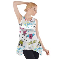 Emo Teens Doodle Seamless Side Drop Tank Tunic by Vaneshart