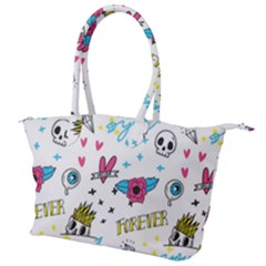 Emo Teens Doodle Seamless Canvas Shoulder Bag by Vaneshart