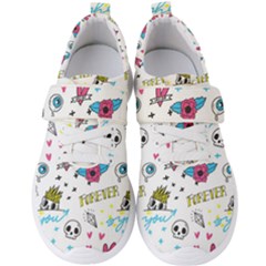 Emo Teens Doodle Seamless Men s Velcro Strap Shoes by Vaneshart