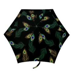 Seamless Pattern With Peacock Feather Mini Folding Umbrellas by Vaneshart