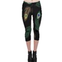 Seamless Pattern With Peacock Feather Capri Leggings  View1