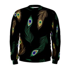 Seamless Pattern With Peacock Feather Men s Sweatshirt by Vaneshart