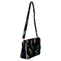 Seamless Pattern With Peacock Feather Shoulder Bag With Back Zipper by Vaneshart