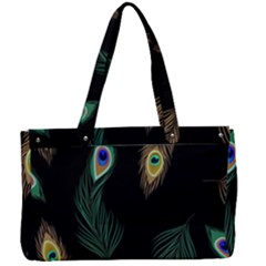 Seamless Pattern With Peacock Feather Canvas Work Bag by Vaneshart