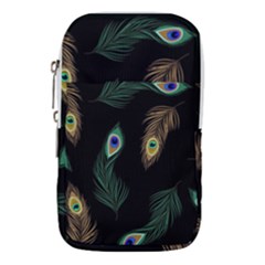Seamless Pattern With Peacock Feather Waist Pouch (small) by Vaneshart