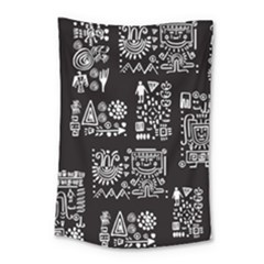Vector Pattern Design With Tribal Elements Small Tapestry