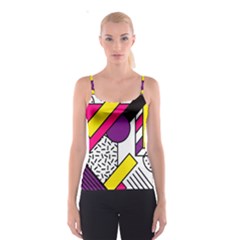 Memphis Colorful Background With Stroke Spaghetti Strap Top by Vaneshart