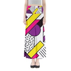 Memphis Colorful Background With Stroke Full Length Maxi Skirt by Vaneshart
