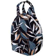 Summer Trend Seamless Background With Bright Tropical Leaves Plants Travel Backpacks