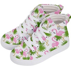 Seamless Pattern With Cute Flamingos Kids  Hi-top Skate Sneakers by Vaneshart