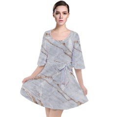 Gray Light Marble Stone Texture Background Velour Kimono Dress