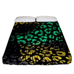 Abstract Geometric Seamless Pattern With Animal Print Fitted Sheet (queen Size)