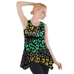Abstract Geometric Seamless Pattern With Animal Print Side Drop Tank Tunic by Vaneshart