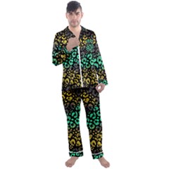 Abstract Geometric Seamless Pattern With Animal Print Men s Satin Pajamas Long Pants Set