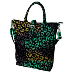 Abstract Geometric Seamless Pattern With Animal Print Buckle Top Tote Bag by Vaneshart