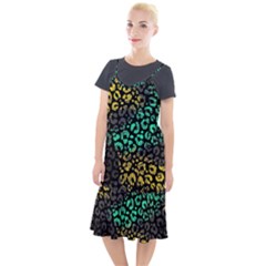 Abstract Geometric Seamless Pattern With Animal Print Camis Fishtail Dress