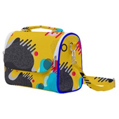 Abstract Colorful Pattern Shape Design Background Satchel Shoulder Bag by Vaneshart