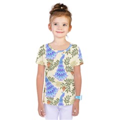 Peacock Vector Design Seamless Pattern Fabri Textile Kids  One Piece Tee