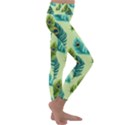 Peacock Feather Pattern Kids  Lightweight Velour Classic Yoga Leggings View3