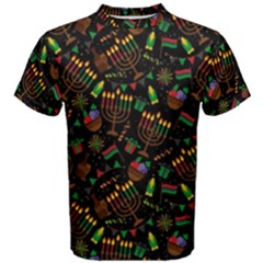 Seamless Pattern Kwanzaa With Traditional Colored Candles Men s Cotton Tee