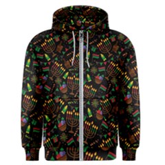 Seamless Pattern Kwanzaa With Traditional Colored Candles Men s Zipper Hoodie by Vaneshart