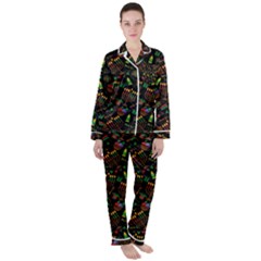 Seamless Pattern Kwanzaa With Traditional Colored Candles Satin Long Sleeve Pyjamas Set by Vaneshart