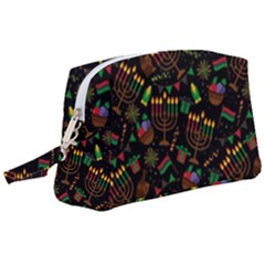 Seamless Pattern Kwanzaa With Traditional Colored Candles Wristlet Pouch Bag (large)