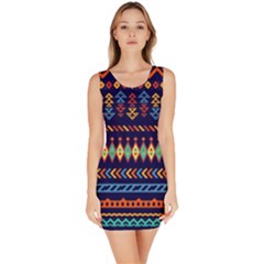 Decorative Pattern Ethnic Style Bodycon Dress