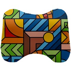 Colorful Geometric Mosaic Background Head Support Cushion by Vaneshart