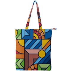 Colorful Geometric Mosaic Background Double Zip Up Tote Bag by Vaneshart