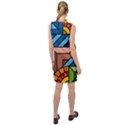 Colorful Geometric Mosaic Background Sleeveless Shirt Dress View2