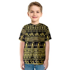 Tribal Gold Seamless Pattern With Mexican Texture Kids  Sport Mesh Tee