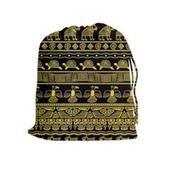 Tribal Gold Seamless Pattern With Mexican Texture Drawstring Pouch (xl)