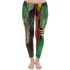 Feathers Realistic Pattern Classic Winter Leggings