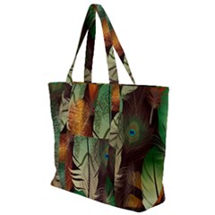 Feathers Realistic Pattern Zip Up Canvas Bag by Vaneshart