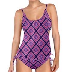 Ethnic Seamless Pattern Tribal Line Print African Mexican Indian Style Tankini Set by Vaneshart