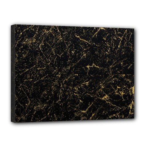 Black Marbled Surface Canvas 16  X 12  (stretched) by Vaneshart