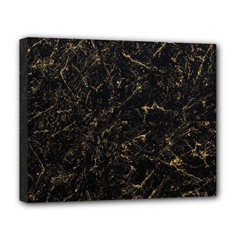 Black Marbled Surface Deluxe Canvas 20  X 16  (stretched) by Vaneshart